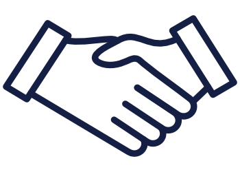 An icon showing two hands together shaking — a hand shake